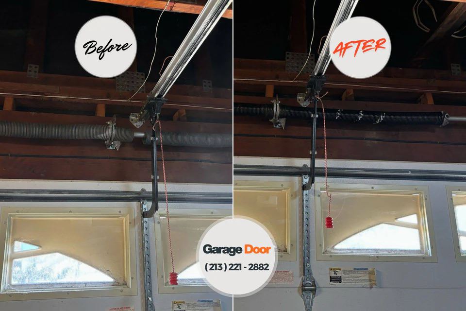 Before and after: garage door repair Bothell East, WA